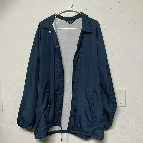 Imperfect vintage Sears windbreaker jacket XL button down pockets elastic cuffs - Picture 3 of 10